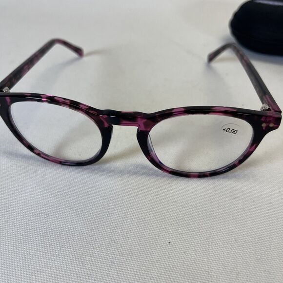 MicroVision Optical Blue Light Blocking Readers Forte Tortoise Purple w Case 0.0 - Picture 2 of 4